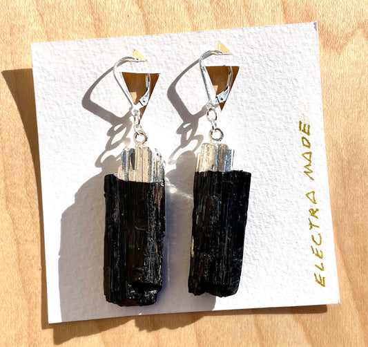 Black Tourmaline Crystal Dangles