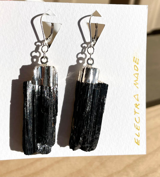 Black Tourmaline Crystal Dangles