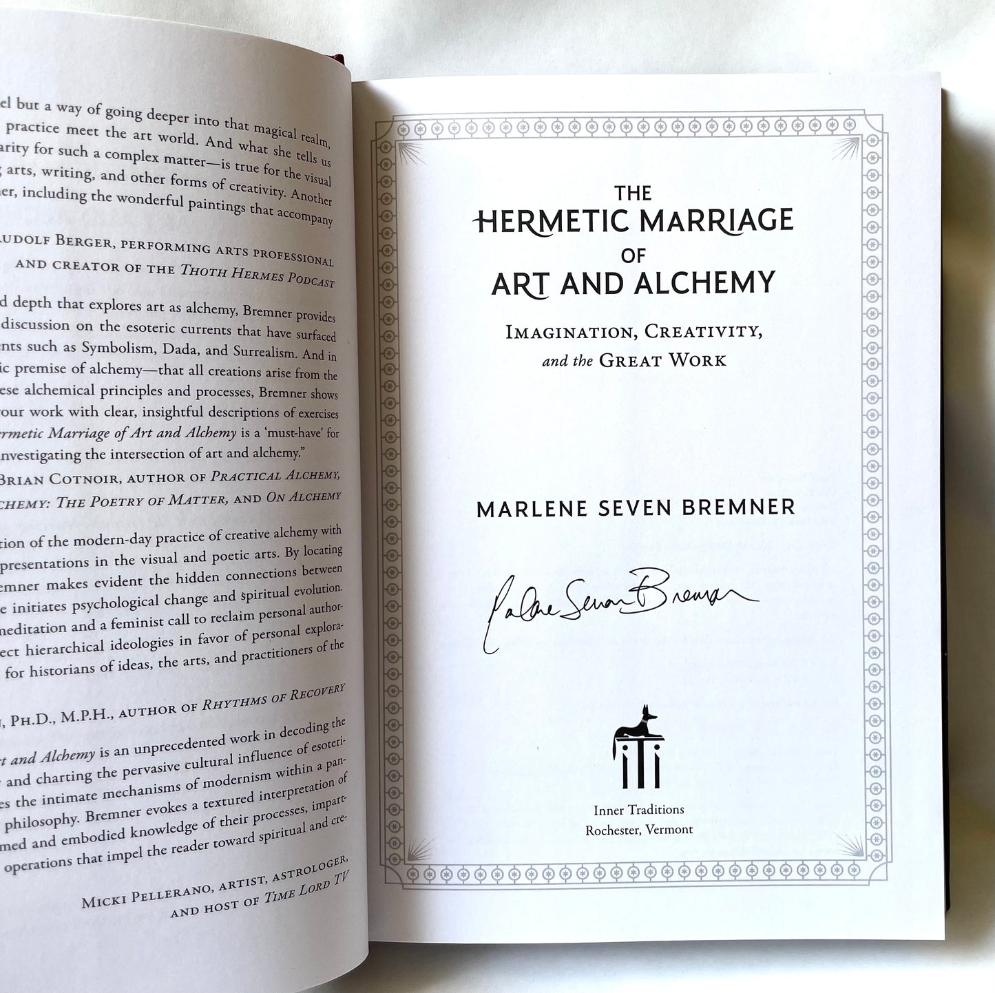 The Hermetic Marriage of Art & Alchemy by Marlene Seven Bremner (Signed Copy)